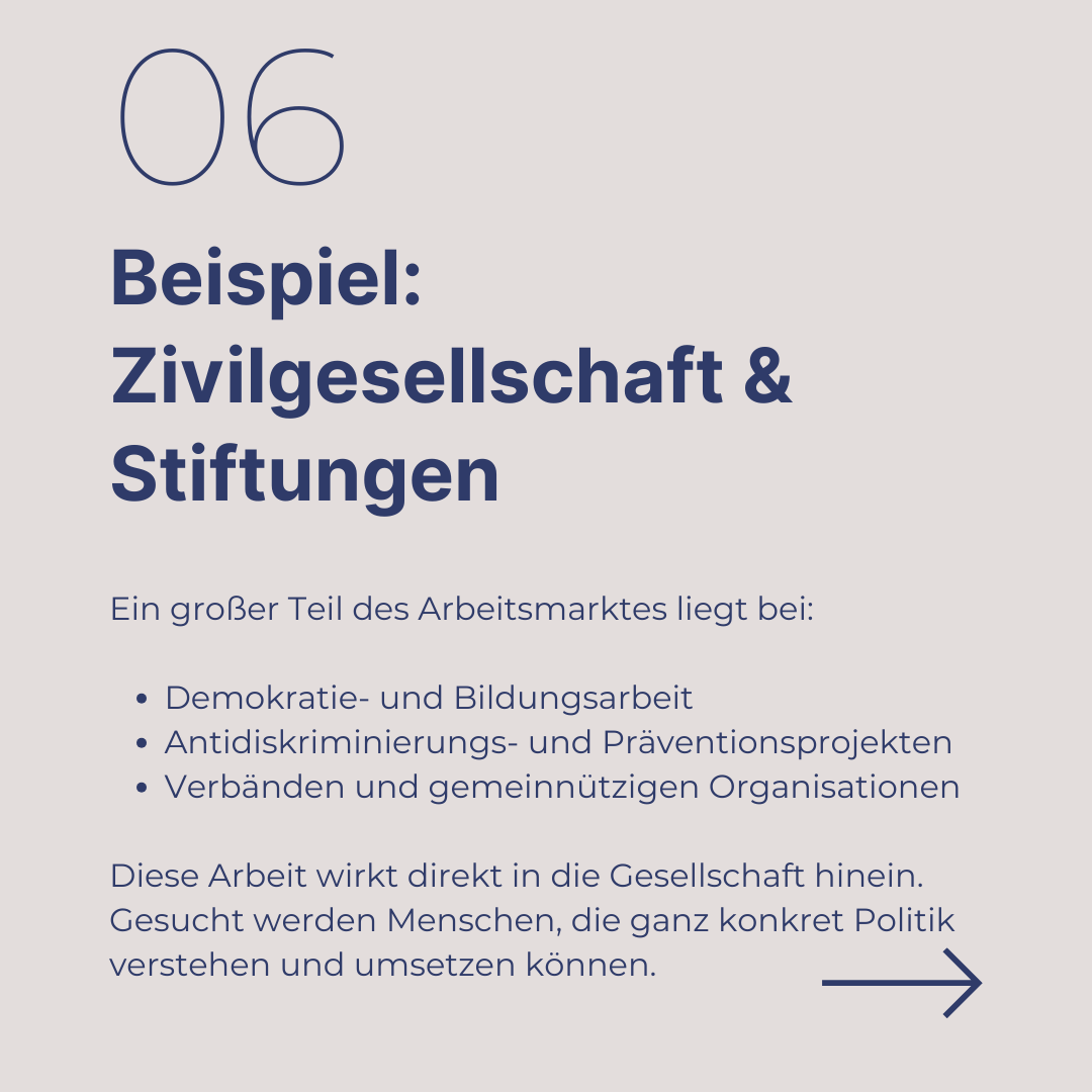 Wohin mit einem Master in Politikwissenschaft? Geistes-, Kultur- und Sozialwissenschaftler:innen