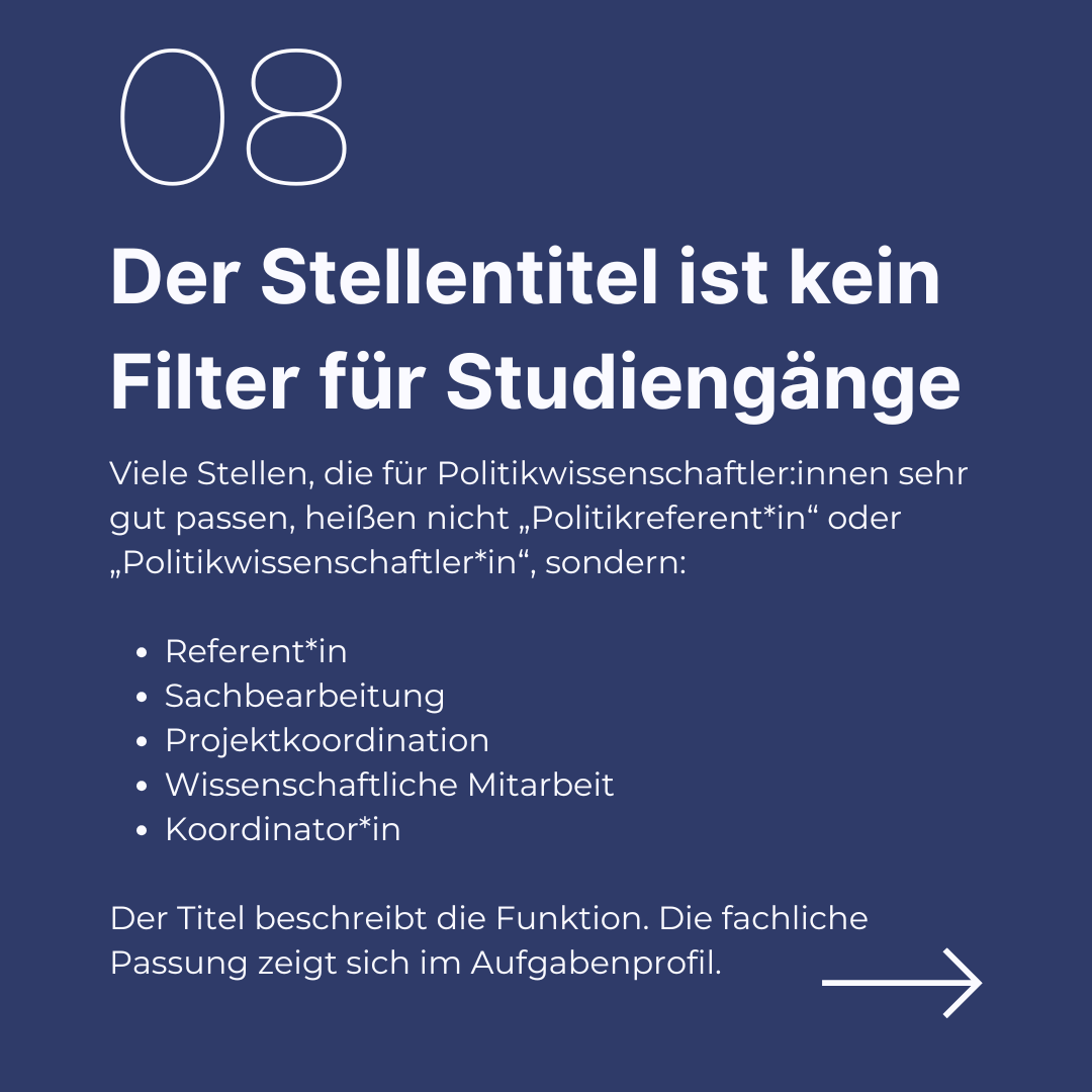 Wohin mit einem Master in Politikwissenschaft? Geistes-, Kultur- und Sozialwissenschaftler:innen