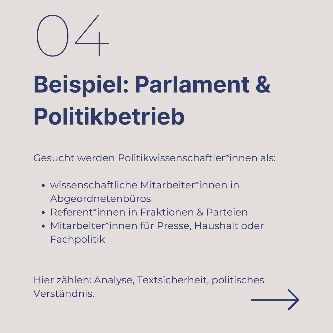 Wohin mit einem Master in Politikwissenschaft? Geistes-, Kultur- und Sozialwissenschaftler:innen