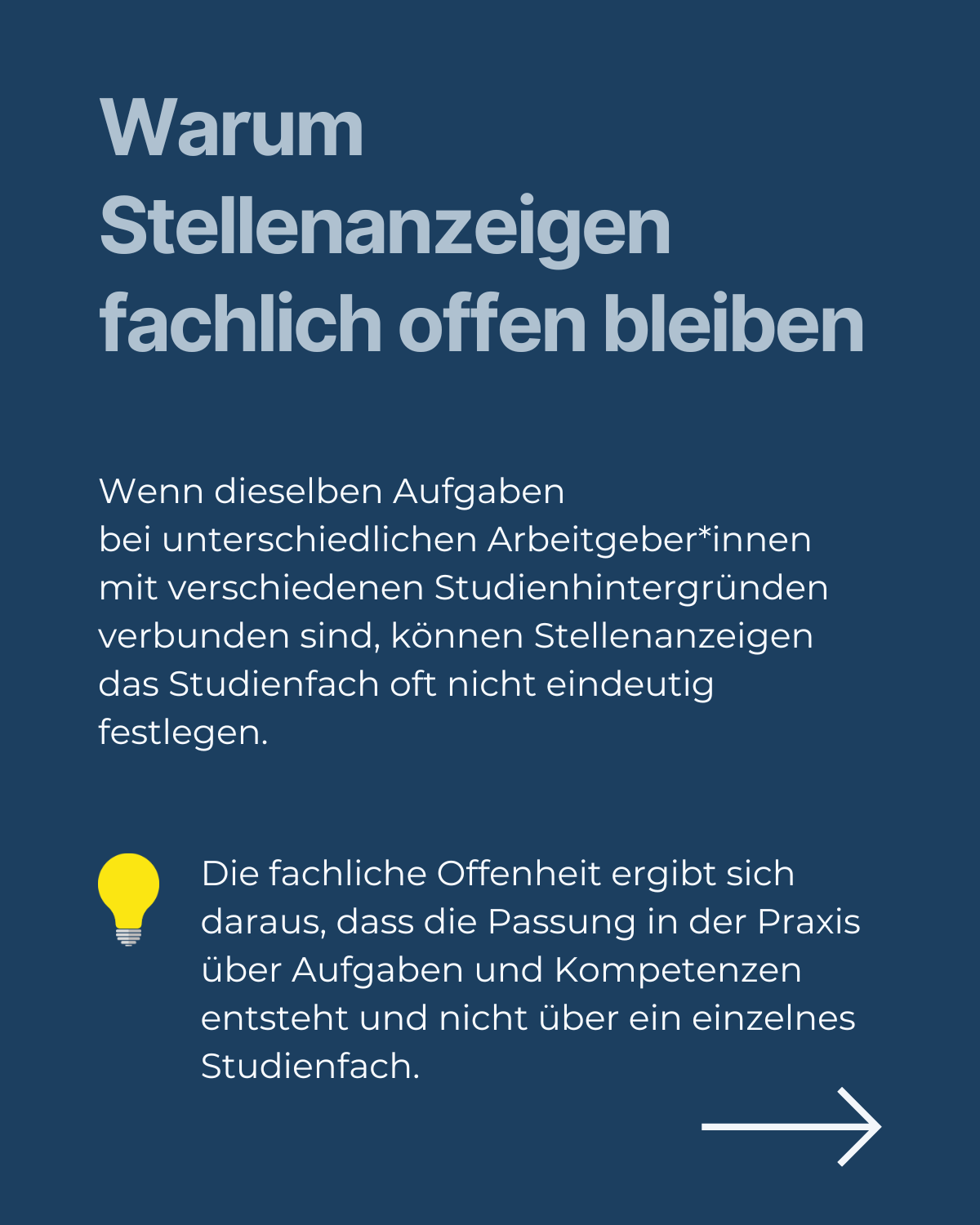 Warum zählen Stellenanzeigen mehrere Studienfächer auf?