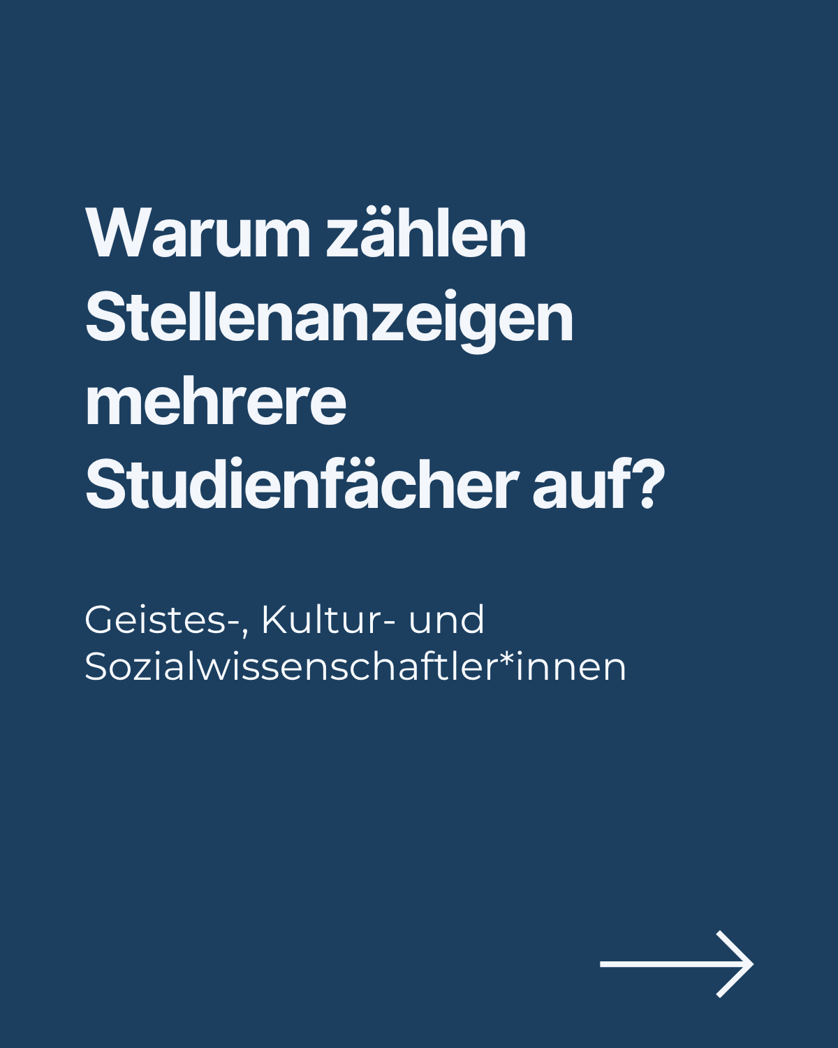 Warum zählen Stellenanzeigen mehrere Studienfächer auf?