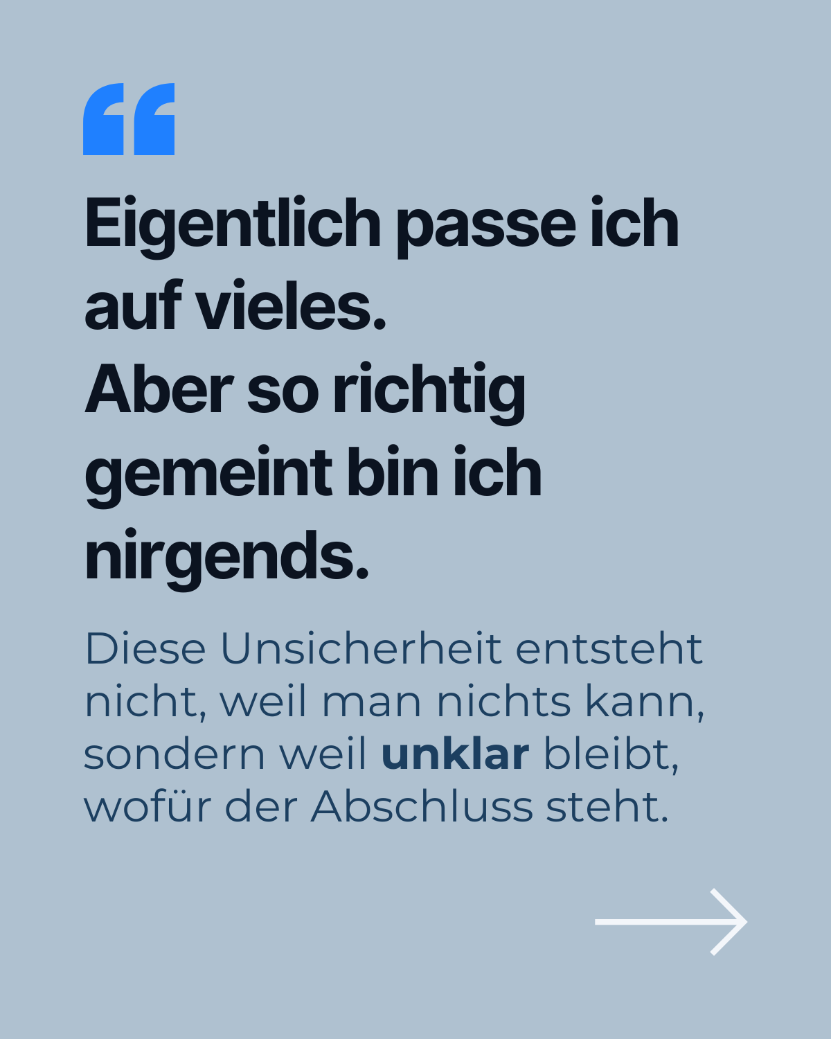 Passe ich mit meinem Abschluss eigentlich irgendwo rein?