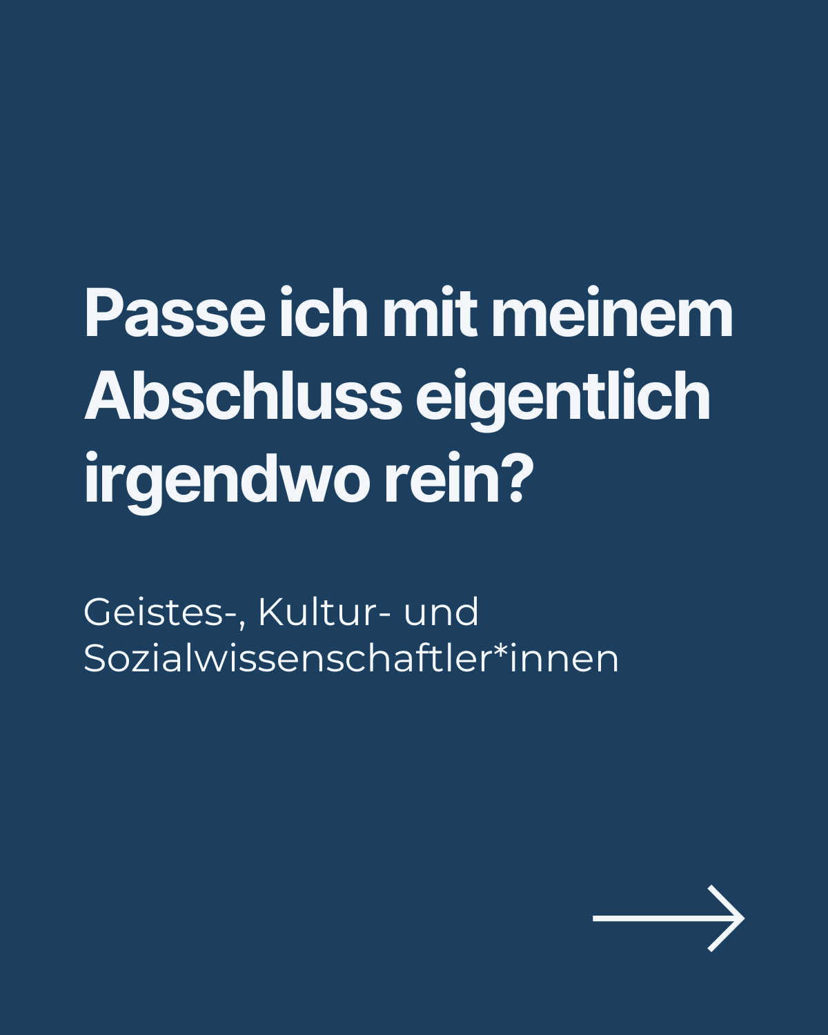 Passe ich mit meinem Abschluss eigentlich irgendwo rein?