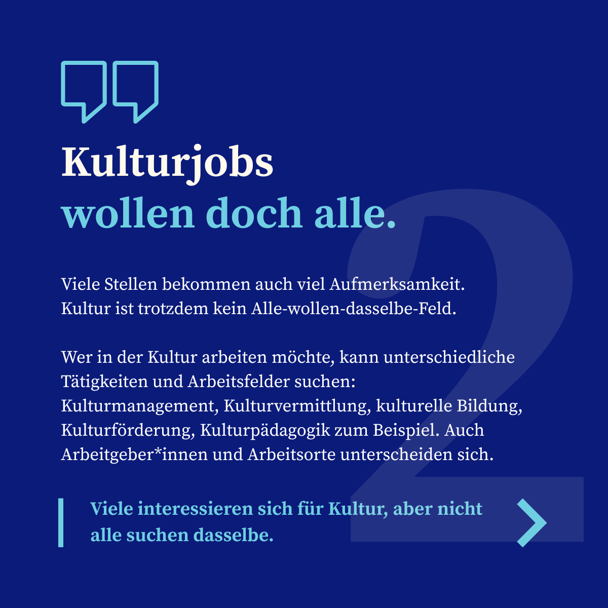 Kulturjobs wollen doch alle.